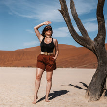 Load image into Gallery viewer, Pleated Shorts in Terra Cotta