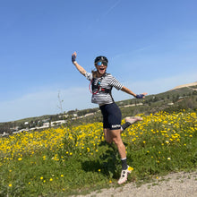 Load image into Gallery viewer, Lynt Crop Tee in Dark Navy Stripes