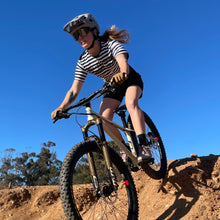 Load image into Gallery viewer, Lynt Crop Tee in Dark Navy Stripes
