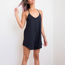 Load image into Gallery viewer, Tie Back Romper in Black