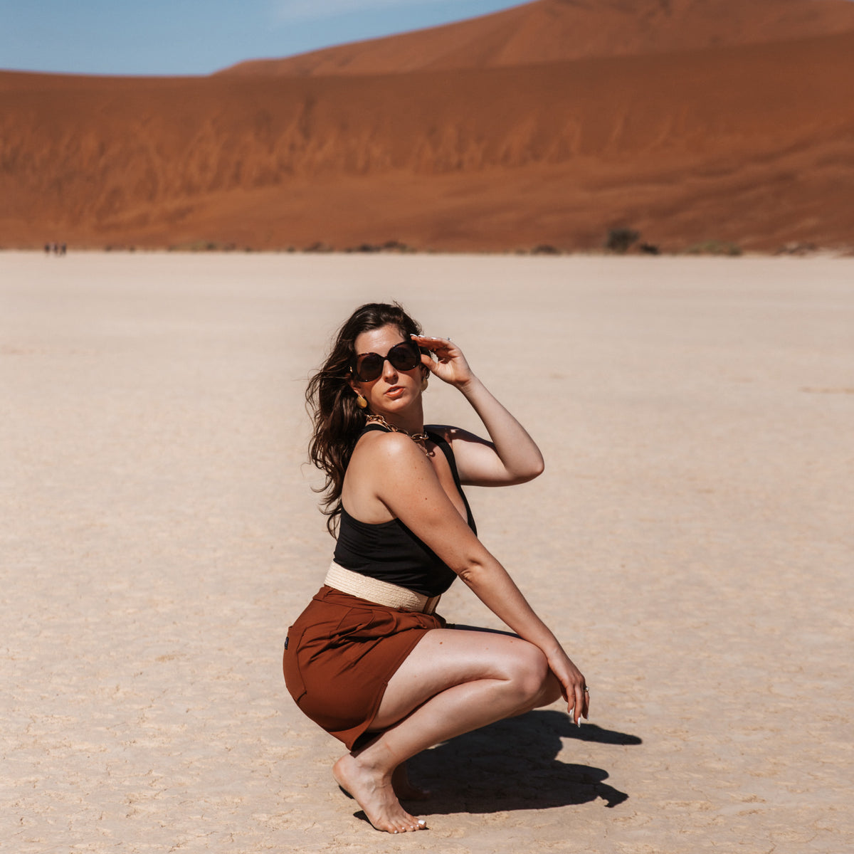 Pleated Shorts in Terra Cotta