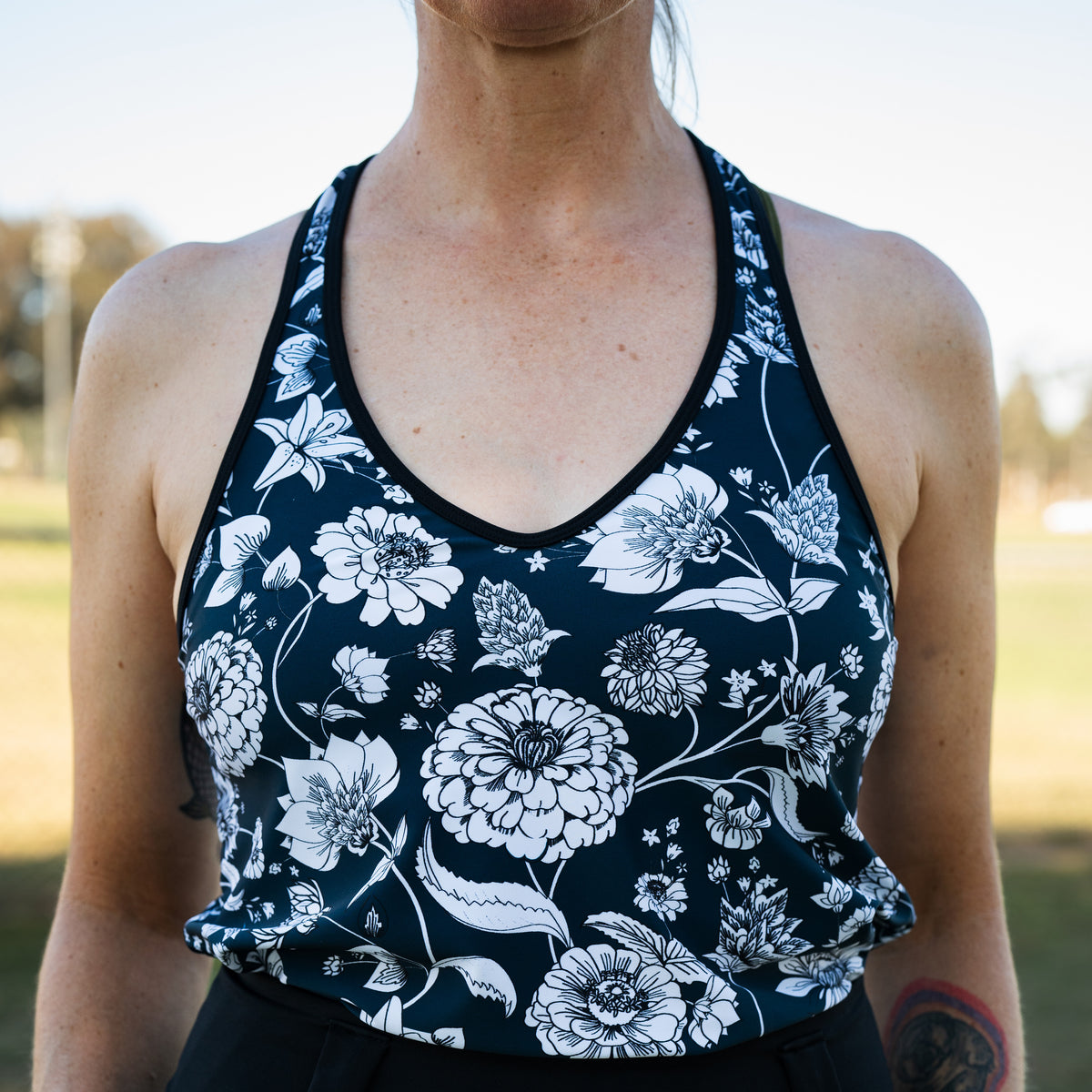 Lynt Razor Back Tank in Unfinished Flowers
