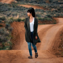 Load image into Gallery viewer, Hooded Wrap in Olive Green

