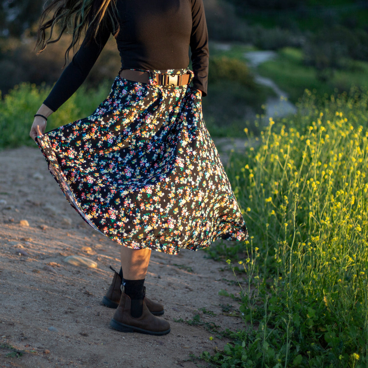 Lynt Pocket Maxi Skirt in Flower Bed