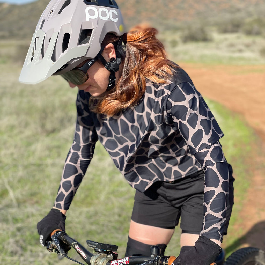 Lynt Pocket Long Sleeve Top in Black/Giraffe