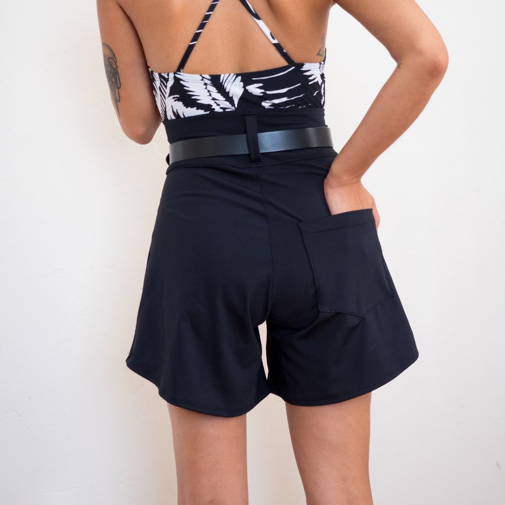 Lynt High Waisted Shorts in Black